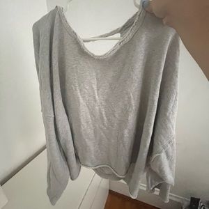 oversized open back crew